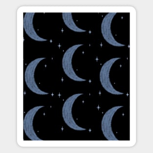 Blue Moon and Stars Pattern Magnet